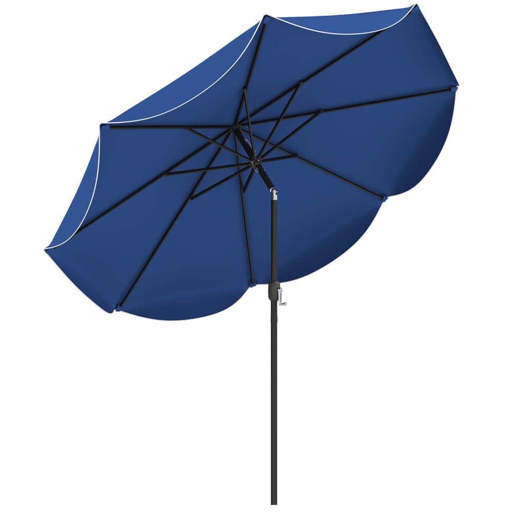 9 ft. Polyester Market Patio Umbrella with Ruffled Edge, Crank Handle and Push-Button Tilt, Navy price history on PriceWatchPro