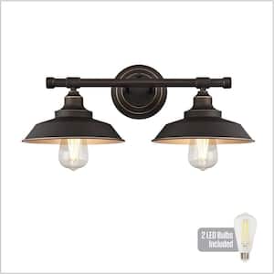 Iron Hill 19-3/4 in. 2-Light Oil Rubbed Bronze with Highlights LED Vanity Light