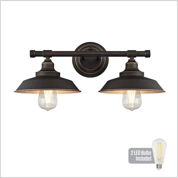 Westinghouse Iron Hill 19-3/4 in. 2-Light Oil Rubbed Bronze with Highlights LED Vanity Light