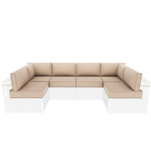 26 in. x 26 in. x 4 in. (14-Piece) Deep Seating Outdoor Sectional Cushion Sand