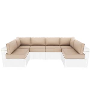 26 in. x 26 in. x 5 in. (14-Piece) Deep Seating Outdoor Sectional Cushion Sand