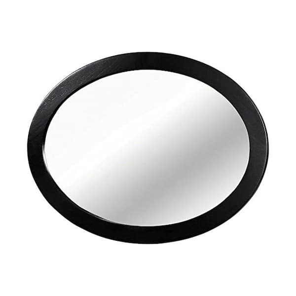 Medium Oval Black Classic Mirror (30 in. H x 40 in. W)