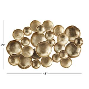 43 in. x  29 in. Aluminum Metal Gold Plate Wall Decor with Uneven Edges