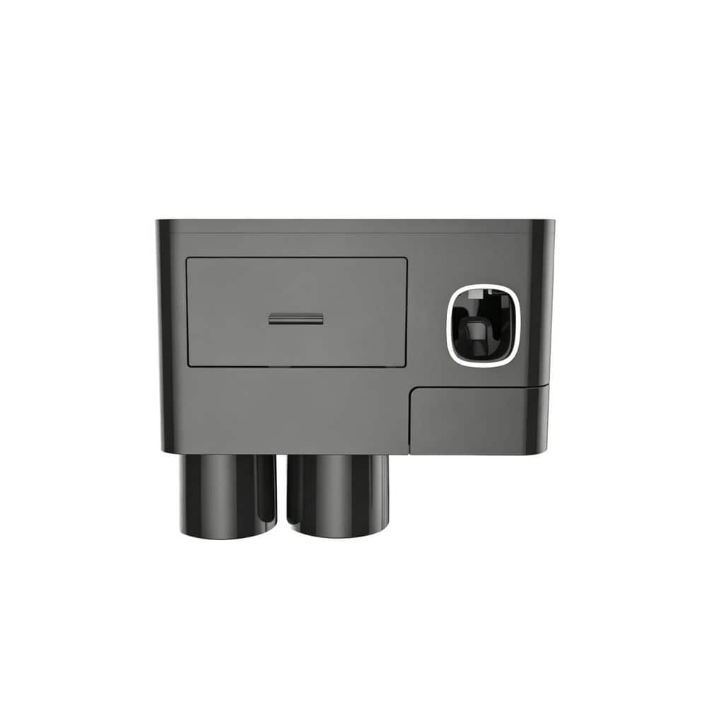 1-Pack Wall Mounted Toothbrush Holder with 2 Cups Large Capacity Tray in Black for Bathroom Vanity Decor Storage