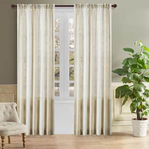 Gloria 98 in.L x 50 in. W Sheer Polyester Curtain in Taupe