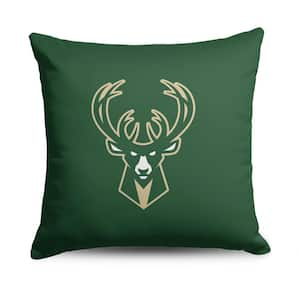 NBA Bucks Double Down Printed Multicolor Throw Pillow 18 x 18