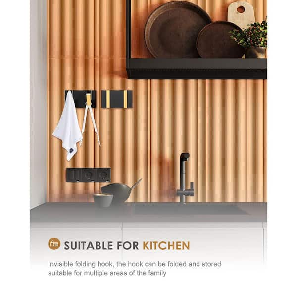 Numhew Modern Foldable Waterproof J-Hook Robe and Towel Hook in