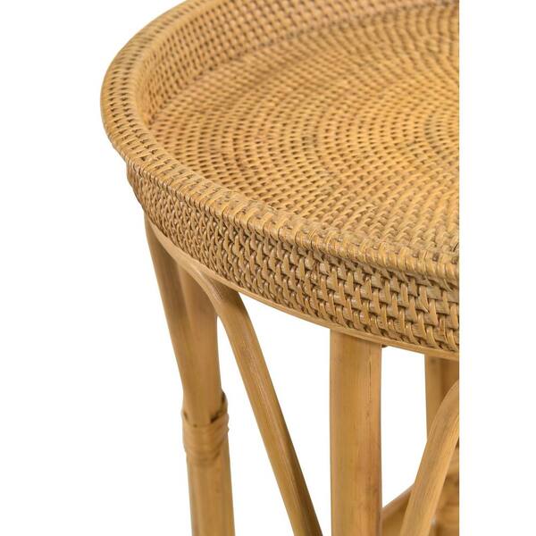 Coaster Antonio Natural Round Rattan Tray Top Accent Table