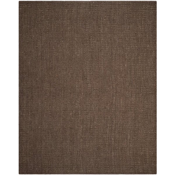 Natural Fiber Brown 8 ft. x 10 ft. Woven Crosstitch Area Rug