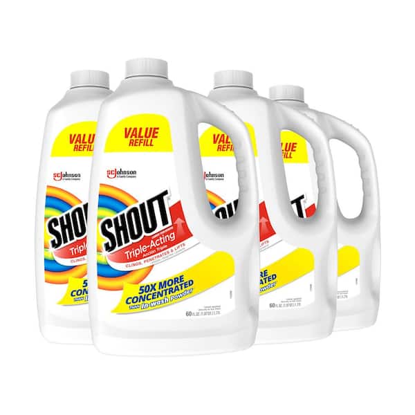 Shout Triple Acting Liquid Refill Fabric Stain Remover 60 fl.oz., (4-Pack)