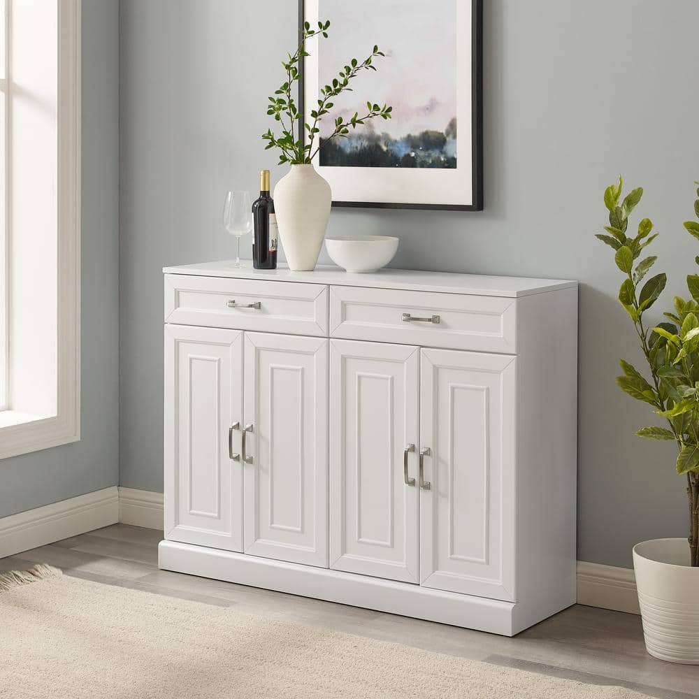 Stanton 53" White MDF and Birch Veneer Sideboard