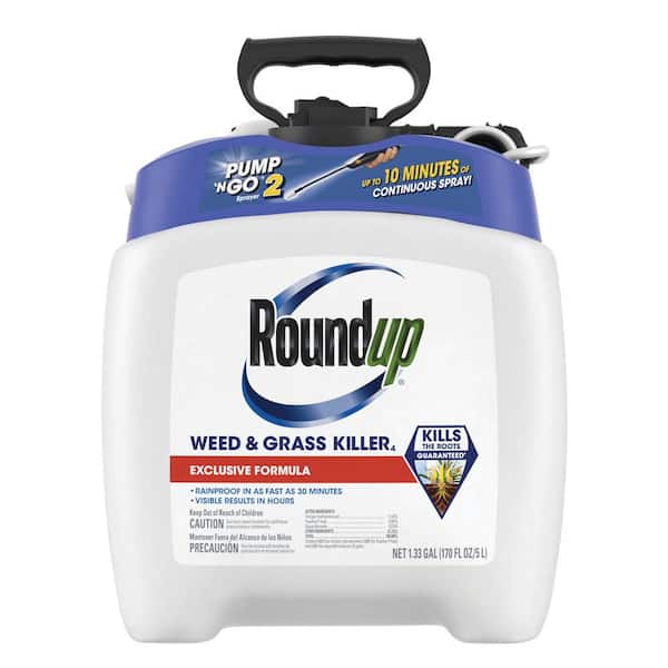 1.33 Gal. Weed & Grass Killer₄ with Pump 'N Go 2 Sprayer, Use In and Around Flower Beds, Trees, and More