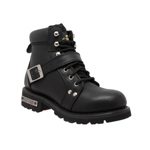 RideTecs Women's Size 6 Black Oiled Grain Leather 6 in. Motorcycle