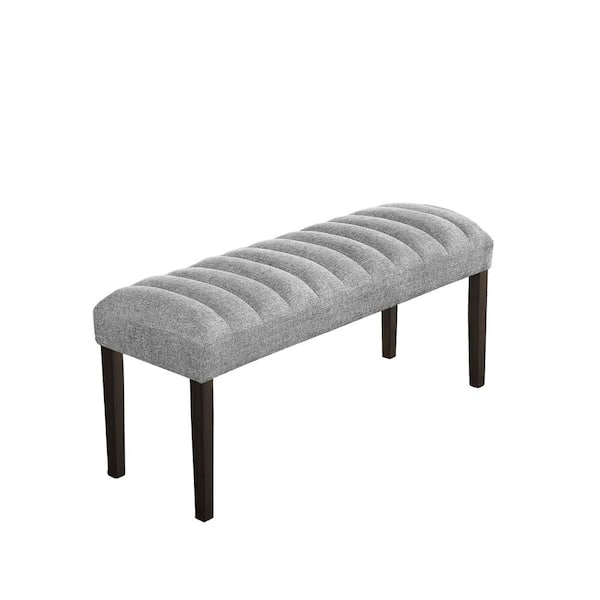 Best Quality Furniture Aron Grey Linen Fabric Dining Bench Backless ...