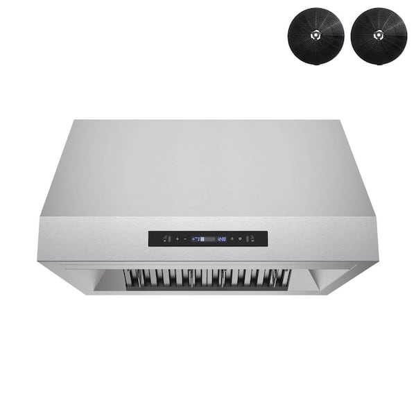 30 in. 350 CFM Gizio Convertible Under Cabinet Range Hood in Brushed Steel, Baffle Filters, Touchpad Control, LED Light
