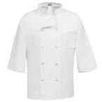 C10P-3/4 Unisex SM White Three Quarter Sleeve Classic Chef Coat
