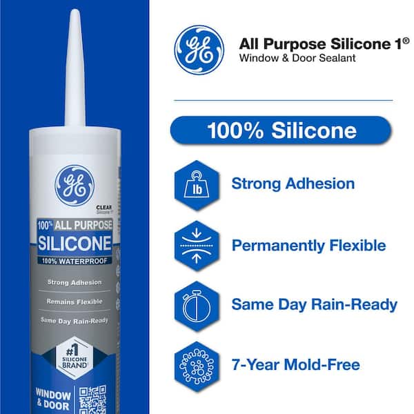 All Purpose Silicone 1 Caulk 10.1 oz Window and Door Sealant Clear