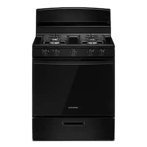 30 in. 4 Burners Freestanding Gas Range in Black with Thermal Cooking