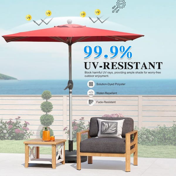 8 x 11 ft rectangle patio umbrella PURPLE LEAF 10x12ft Wind Resistant with Aluminum Rib, Rectangular Outdoor Cantilever Umbrella, Grey use crank 11 ft cantilever umbrella replacement