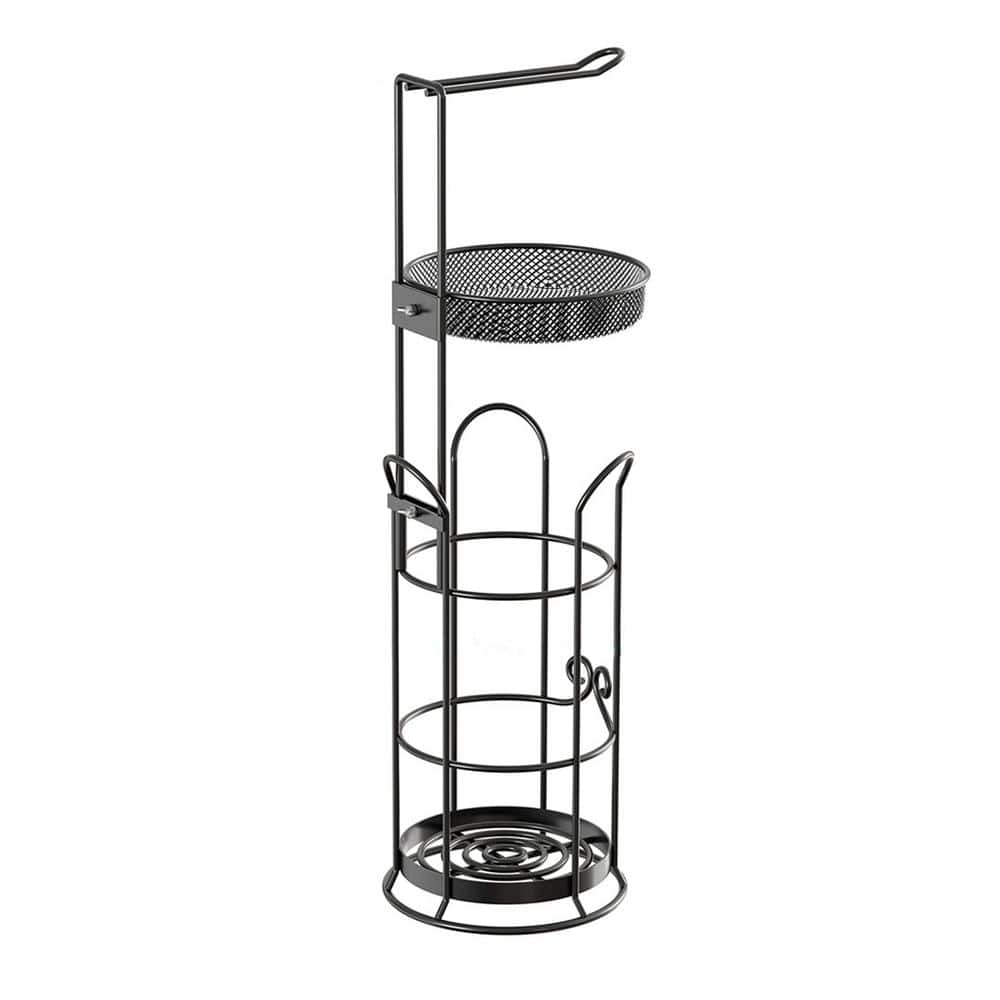 Freestanding No Post Toilet Paper Holder Roll Storage Rack with Dispenser a