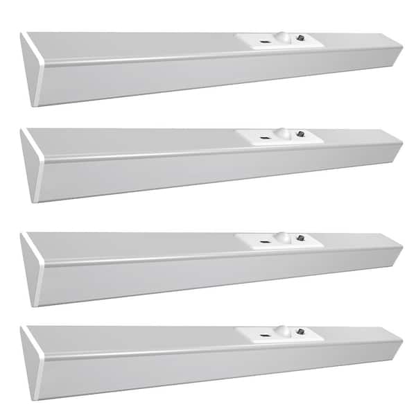Feit Electric 13 in. Battery Operated LED Motion Sensor Stanless Steel Rechargeable 4000K Cool White Under Cabinet Closet Light 4-Pack