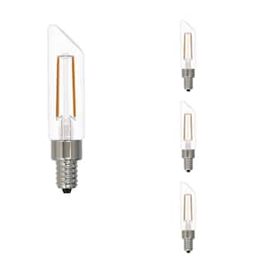 40-Watt Equivalent Warm White Light T6SL (E12) Candelabra Screw Base Dimmable Clear LED Filament Light Bulb (4-Pack)