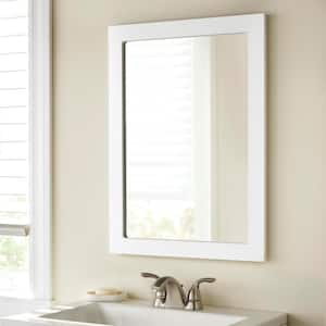 Lancaster 20 in. W x 27 in. H Rectangular Wood Framed Wall Bathroom Vanity Mirror in White