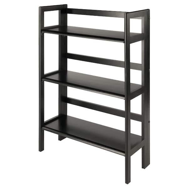 WINSOME WOOD Terry 3-Tier Foldable Shelf, Stackable, Black