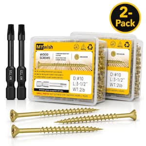 #10 x 3-1/2 in. Tan Star Flat-Head Wood Deck Screws (218-Piece)