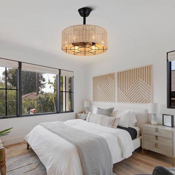 Oaks Aura Banff 20 in. Rattan Wicker Indoor Brown Boho Zen