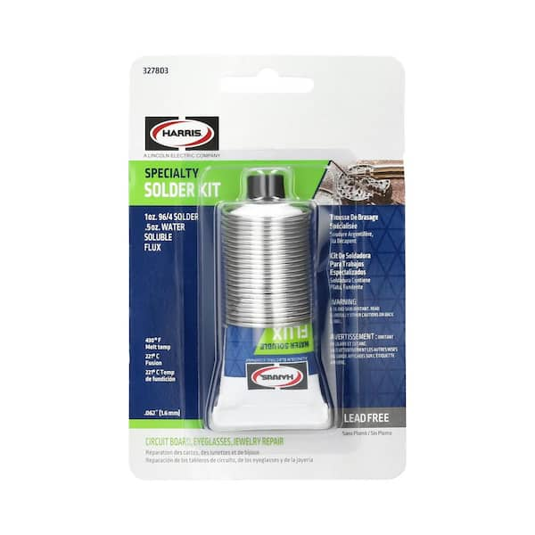 Specialty Solder Kit, 1 oz. Lead-Free Silver Bearing Solid Wire Solder, 0.5 oz. Lead-Free Water Soluble Flux