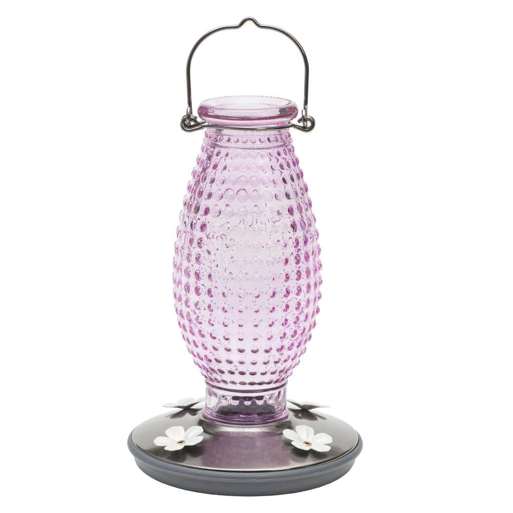 Perky-pet Cranberry Hobnail Decorative Glass Hummingbird Feeder - 16 Oz 