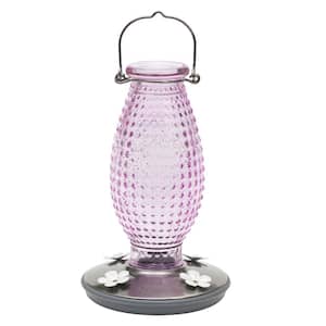 Cranberry Hobnail Decorative Glass Hummingbird Feeder - 16 oz. Capacity