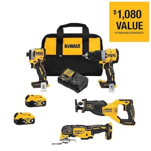 20-Volt Maximum Lithium-Ion Cordless 4-Tool Combo Kit with (2) 4 Ah Batteries and Charger