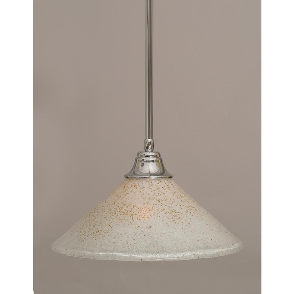 Unbranded Sparta 100-Watt 1-Light Chrome Bowl Mini Pendant Light with Glass Shade
