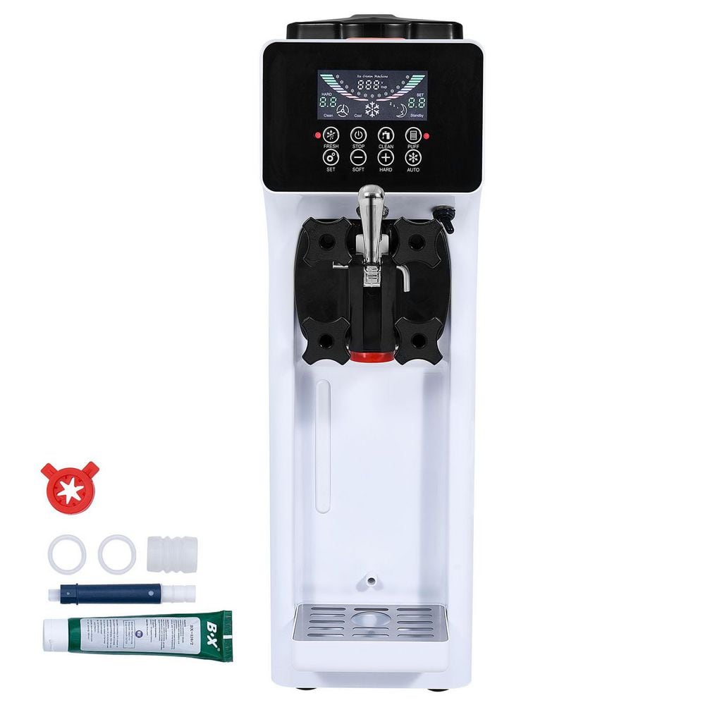 Commercial Ice Cream Machine 10.6 qt. /H Yield 4.2 QT Hopper 1000 W Single Flavor Countertop Soft Serve Ice Cream Maker
