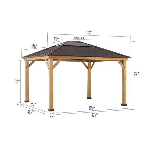 Sunjoy Imani 11 ft. x 13 ft. Cedar 