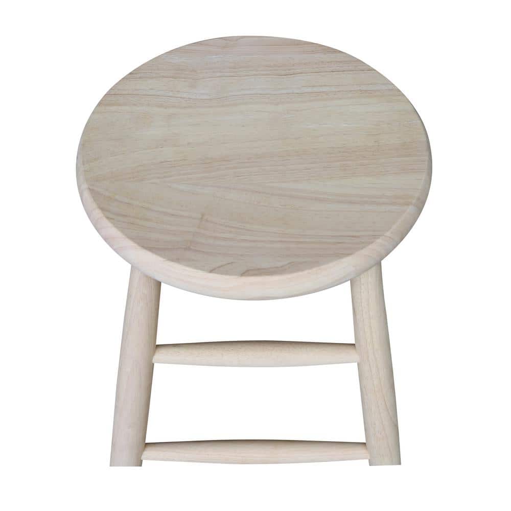 Traditional Solid Hardwood Unfinished Counter Height Stool