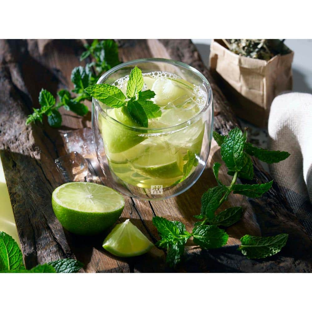 Clear Double-Wall Glass Tea Cups Set of 2