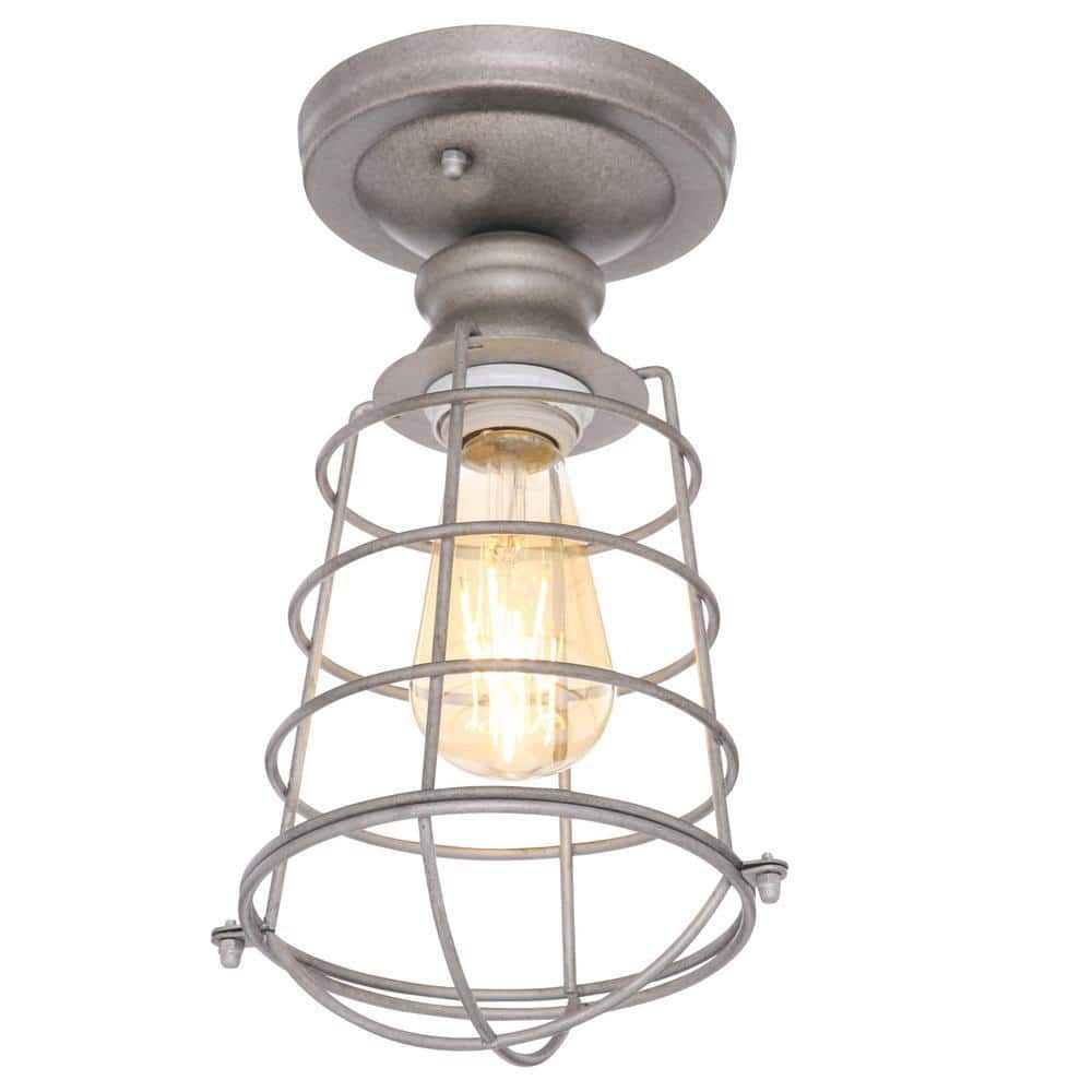 Galvanized Steel Industrial Ceiling Light with Wire Cage