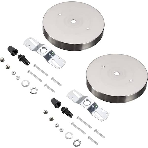 Unbranded 5-1/8 in. Dia and 7/16 in. Center Hole Brushed Nickel Finish Chandelier Fixture Canopy Kit (2-Pack)