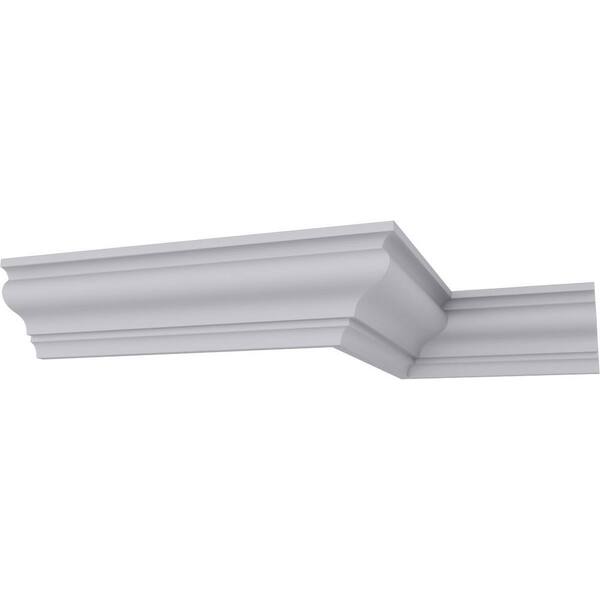 Ekena Millwork SAMPLE - 2-1/8 in. x 12 in. x 2-1/2 in. Polyurethane Anthony Smooth Crown Moulding