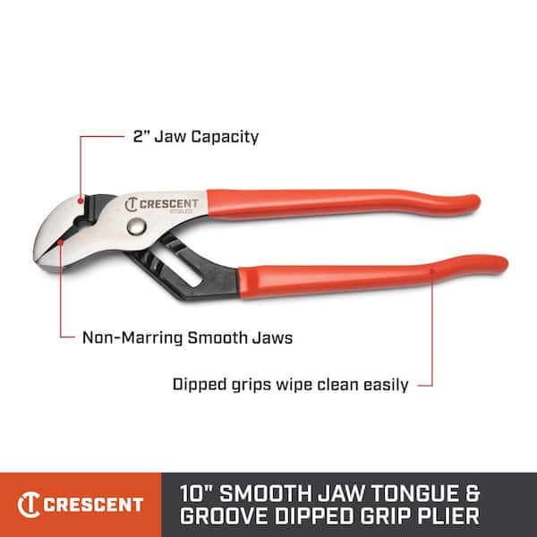 10 in. Smooth Jaw Dipped Handle Tongue and Groove Pliers