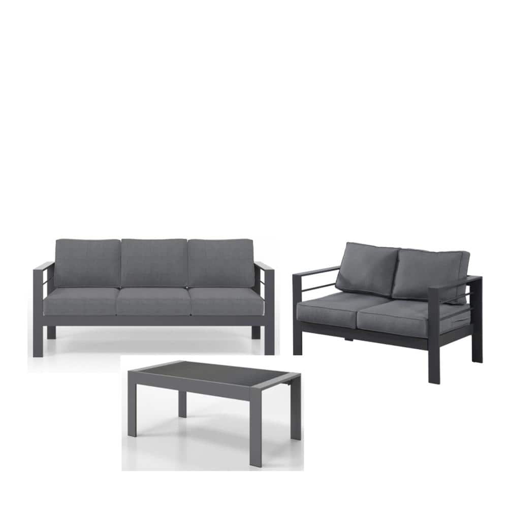 Flynama Aluminum Patio Conversation Set, Outdoor Sofa with Thick