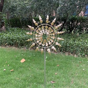 11.81 in. Tall Floral Windmill Stake with Jeweled Kinetic Spinner