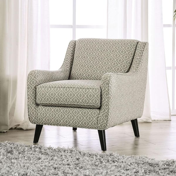 Furniture of America Piedra Pattern Plush Microfiber Upholstered Arm Chair