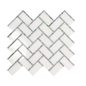 Athens White; Gray 9.8 x 10.8 Polished Marble Floor and Wall Tile (3.68 sq. ft./Case) (5-Pack)