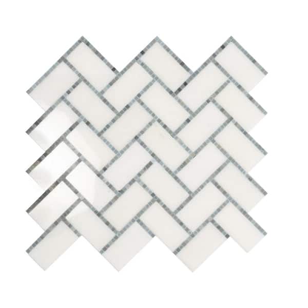 Apollo Tile Athens White; Gray 9.8 x 10.8 Polished Marble Floor and Wall Tile (3.68 sq. ft./Case) (5-Pack)