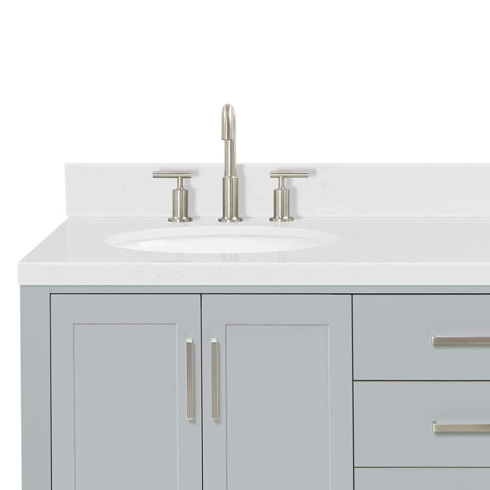 Magnolia Gray 60" Freestanding Double Sink Vanity with Quartz Top