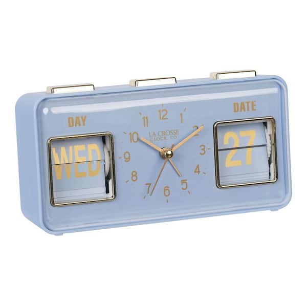 Punkt アラームクロック Light Blue La Crosse Clock Daily Flip Blue Periwinkle Tabletop Alarm Clock